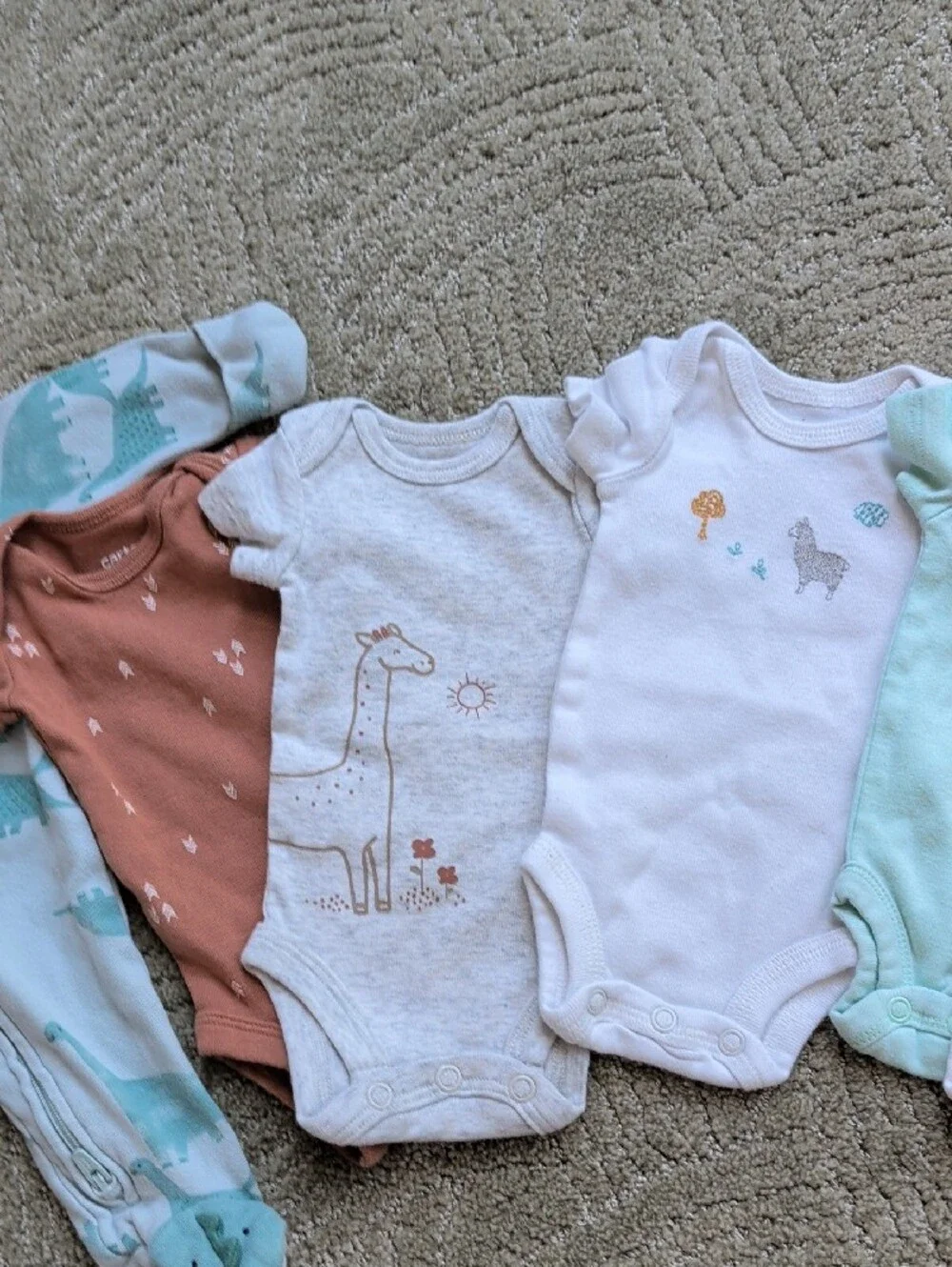 Carter's Mixed-Color Baby One-Piece & Outfit Bundle - Mint, Rust, White, Navy
